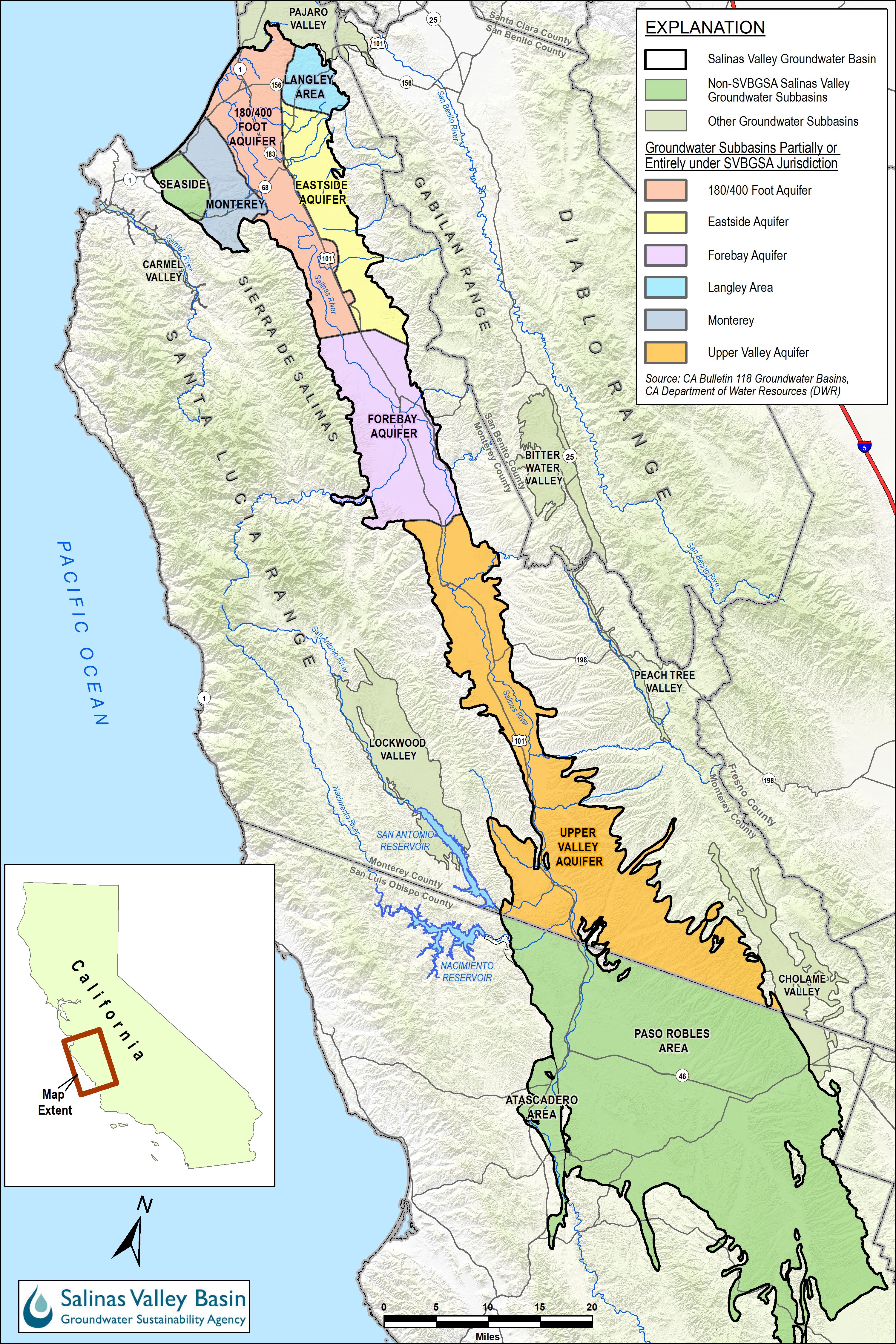 Monterey County Groundwater Basins map