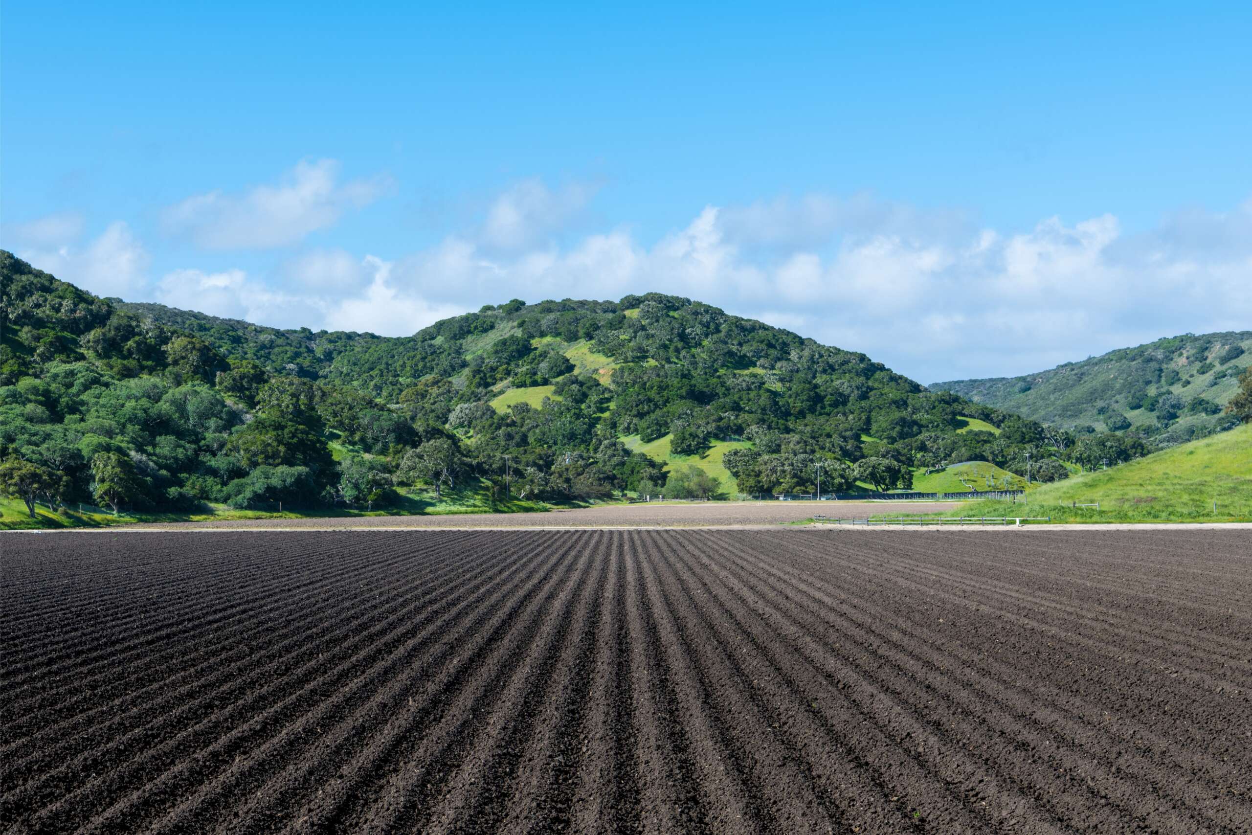 A section of tilled farmland