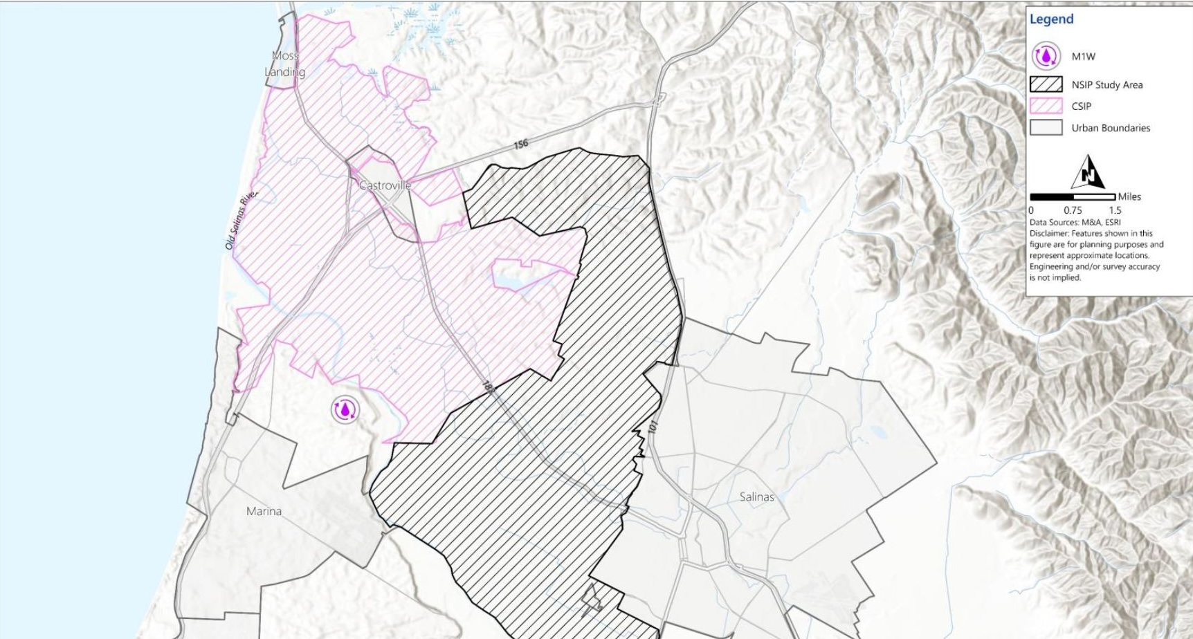 Map of seawater intrusion